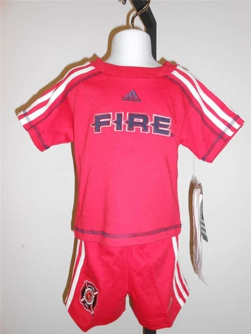 NEW-MENDED CHICAGO FIRE infant toddler 18M 18 month SHIRT/SHORTS/SOCKS SET Cover