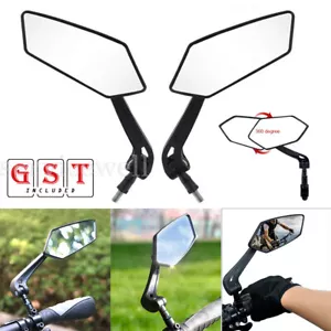Bicycle Bike Cycle Handlebar Rear View Mirrors Rearview Rectangle Back Mirror - Picture 1 of 15