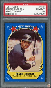 1981 FLEER STAR STICKERS REGGIE JACKSON #115 PSA 10 (206) - Picture 1 of 3