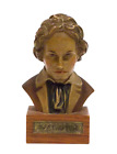 ANRI TORIART SCULTURA IN LEGNO BUSTO LUDWIG VAN BEETHOVEN COMPOSITORE - VINTAGE