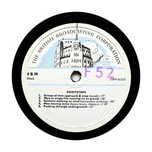 BBC SOUND EFFECTS LIBRARY "Footsteps - Various" 12" (E+) 6-B-20 [78 RPM] - Picture 1 of 2