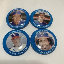 1984 Fun Foods Team Button Pin Lot of 4 Texas Rangers Buddy Bell Ward Hough