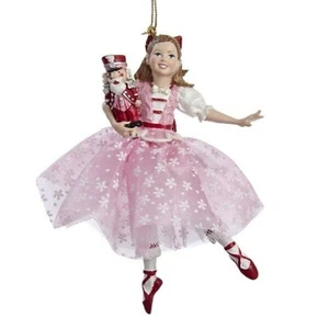 The Nutcracker Suite Clara in Pink Dress Holding Nutcracker Christmas Ornament - Picture 1 of 1