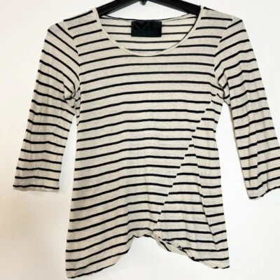 Jenni Kayne 条纹 3/4 长袖 T 恤小号 — 第 1/4 张图片
