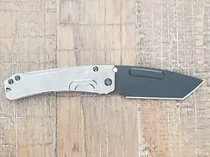 Medford Slim Midi LEFT-HANDED CPM-S45VN DLC Tanto Blade Tumbled Titanium Handles - Picture 1 of 7