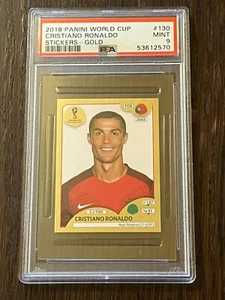 PSA 9 Cristiano Ronaldo 2018 Panini World Cup Stickers Gold  #130 - Picture 1 of 1