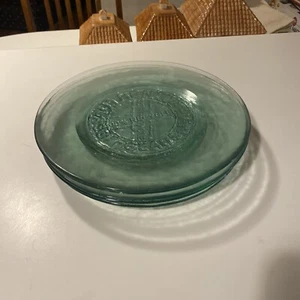 Set of 5 Authentic 100% Recycled Glass Dinner Plates 11 Inches Spain - Picture 1 of 9
