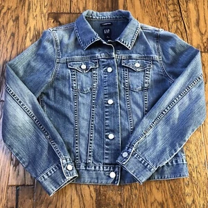 Vintage GAP Womens M Denim Jean Jacket Y2K Double Pockets Retro - Picture 1 of 14