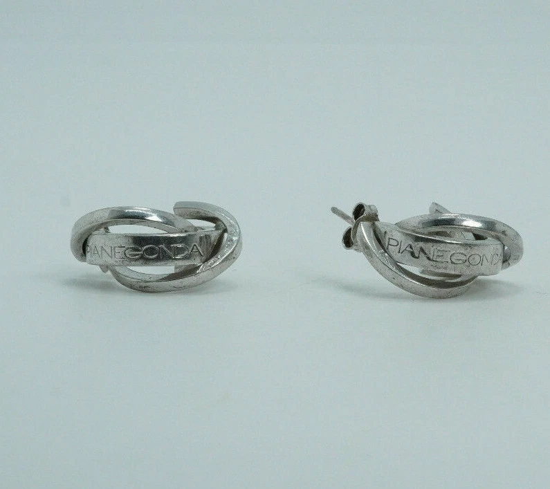 Pendientes de medio aro de plata de ley Pianegonda Foto 1 de 4