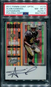 PSA 8 NM MINT 2017 PANINI CONTENDERS OPTIC PRIZM ALVIN KAMARA #113 AUTO SD217 - Picture 1 of 1