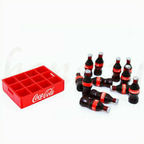Set of 12 Dollhouse Miniature Mini Coca Cola With 1 Cola Base Model Decor