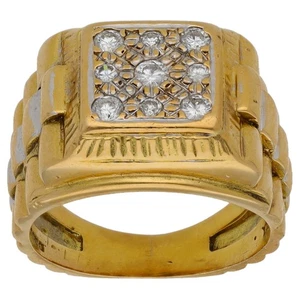 18ct Gold Diamond Ring 12.19g Signet Size L 1/2 - Fully Hallmarked - Picture 1 of 6
