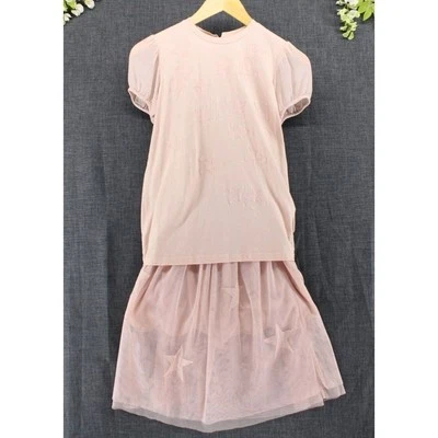 Stella McCartney Niños Conjunto de 2 Piezas Rosa Bordado Estrella Top y Falda Talla 12 Años Foto 1 de 4