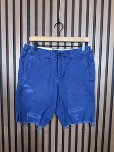 Abercrombie & Fitch Chino Shorts 30 Mens Blue Slim Cut Off 8" Inseam - Picture 1 of 7