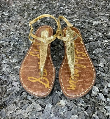 Sam Edelman Gold Gigi Gladiator Style Leather Sandals NWOT Size 6.5 $120 - Image 1 of 4