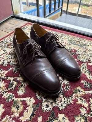 Vero Cuoio 男式棕色帽头皮革正装鞋 11 M 码意大利制造 — 第 1/4 张图片