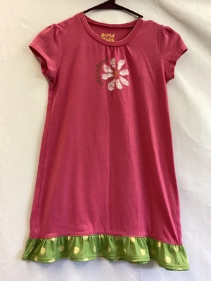 Vestido de pijama Good Kids Life Is Good Girls mediano 7/8 rosa flor verde lunares Foto 1 de 4