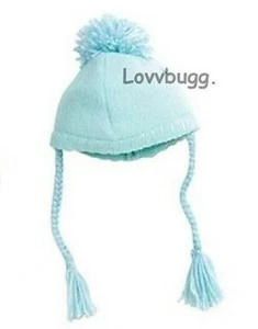 Blue Fleece Cap w Long Braids American Girl 18" Doll Clothes FREESHIP ADDS! - Picture 1 of 13