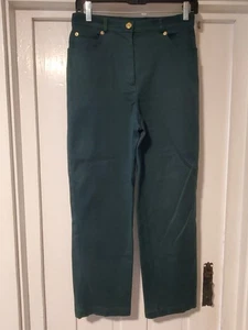 ST. JOHN Sport Dark Green High Rise Stretch 5 Pocket Pants Women Sz 4 Inseam 26" - Picture 1 of 5