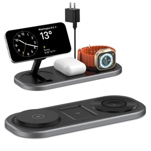 Caricatore Wireless 3 in 1 per iPhone, Stazione di Ricarica Pieghevole Magnetica per Ma... - Foto 1 di 7