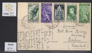 VPH_281. VATICAN. Richly franked postcard w. JURIDICIAL and CATHOLIC PRESS. - Picture 1 of 1