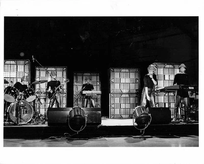 Vintage 8x10 B&W Photo DEVO Live Concert Performance New Wave Punk Rock Original - Image 1 of 2
