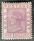 Gold Coast 1883 1 shilling violet stamp mint hinged