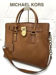 MICHAEL KORS 2 Way Shoulder Bag Genuine Leather Brown Color Accessories None - Picture 1 of 18