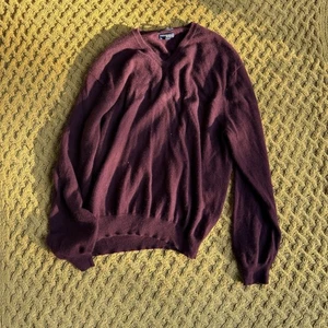 Club Room Estate Cashmere V-Neck Sweater Men’s Size XL Burgundy Pullover Maroon - Picture 1 of 3
