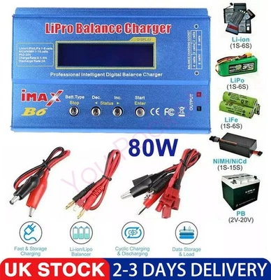For iMAX B6 80W Battery Charger For Lipo NiMh Battery Balance Digital Charger - Image 1 of 4
