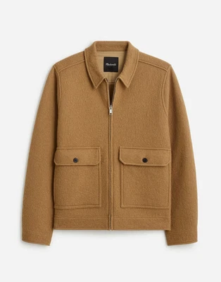 $248 Madewell Hombre Lana Hervida Cremallera Frontal Chaqueta Abedul M ¡NUEVA CON ETIQUETAS! Foto 1 de 4