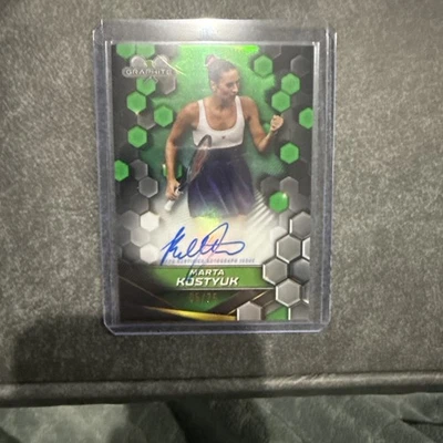 2024 TOPPS TÊNIS GRAFITE MARTA KOSTYUK ASSINATURA VERDE AUTÓGRAFO 62/75 - Imagem 1 de 2