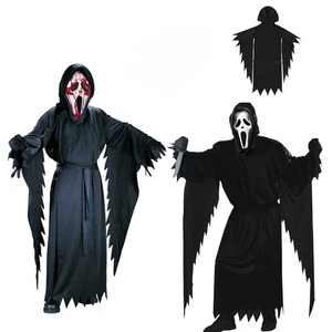 Halloween Cosplay Scream Costume Fancy Dress Kids Boy Girl PP Mask Gloves  Cloth - Picture 1 of 8