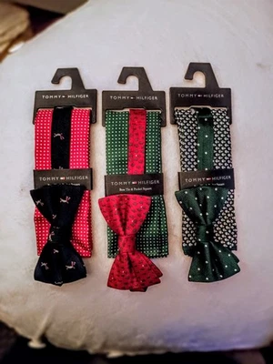 3 pajaritas Tommy Hilfiger para hombre con bolsillos cuadrados 100 % seda ¡ENVÍO GRATUITO!! Foto 1 de 4