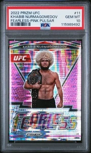 2022 Panini Prizm Fearless - KHABIB NURMAGOMEDOV (Pink Pulsar /42)-PSA 10! POP 1 - Picture 1 of 2