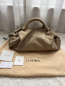 Auth Used LOEWE Nappa Aire Anagram Shoulder bag Brown w/Dust bag JAPAN - Picture 1 of 15