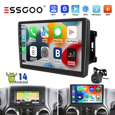 Rádio GPS estéreo veicular Android 15 para Jeep Wrangler 3 JK 2007-2016 com câmera de backup - Imagem 1 de 4