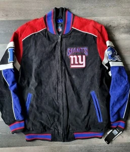 NFL New York Giants Mens Varsity Jacket Suede Leather G-III Size XL GIII - Picture 1 of 11