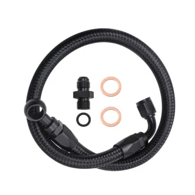 Car Braided Fuel Line Hose Tube Adapter Fitting Nylon Stainless Steel Universal - Image 1 of 4