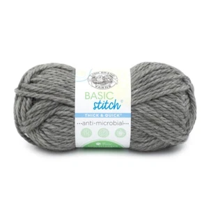 Lion Brand Basic Stitch Antimicrobial Thick & Quick Yarn Smoke - Picture 1 of 1