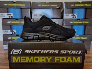 SKECHERS MENS SHOES BLACK WALKING MEMORY FOAM GYM SOFT SKETCHERS TRAINERS UK 8 - Picture 1 of 11