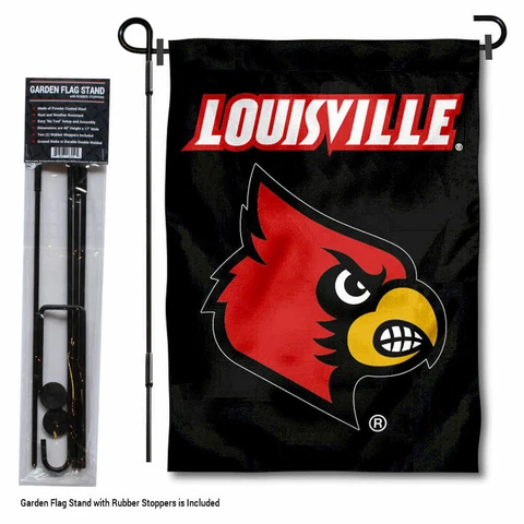 University of Louisville Cardinals Black Garden Flag and Stand Pole Kit Cover