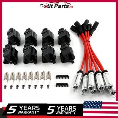 8X Ignition Coil & Spark Plug & Wires Set For CHEVROLET SILVERADO 1500 1999-2006 Foto 1 de 4