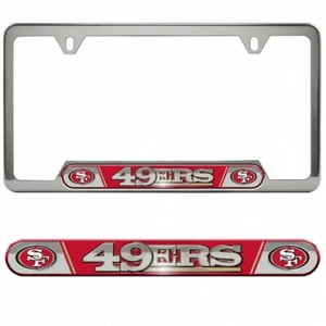 san francisco 49ers sf nfl football logo premium stainless license plate frame - Picture 1 of 1