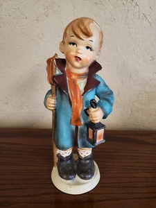 Vintage Royal Sealy Figurine Boy w/ Lantern & flag stick made in Japan 8.5" tall - Picture 1 of 9