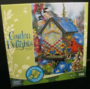 QUILTER LANE BIRDS FLOWERS 750 PE GARDEN DELIGHTS PUZZLE SEALED IN BAG NEW B-66 - Picture 1 of 2
