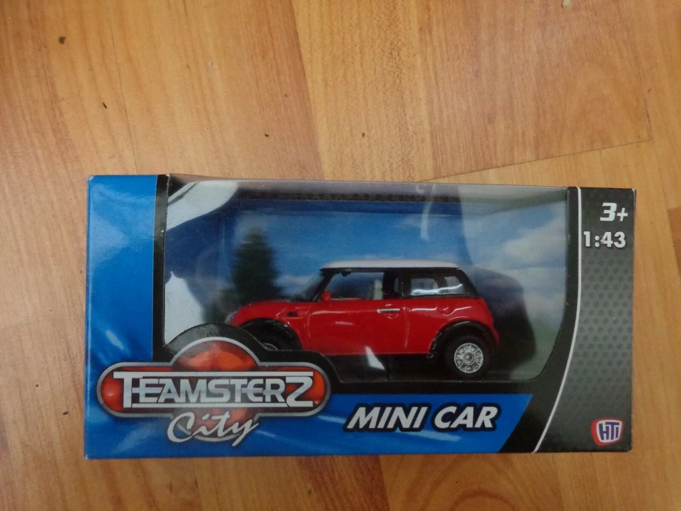 1/43 Teamsterz Città Halsall Classico Mini Rossa Cooper Con Bianco Roof Diecast - Immagine 1 di 1
