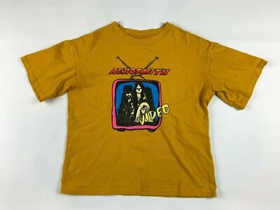 Camiseta recortada de video MTV de televisión musical AEROSMITH años 80 rara de colección pequeña punk Foto 1 de 4