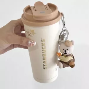 2024 China Starbucks Autumn Milk Tea 16oz Double Drink Tumbler With Keychain - Bild 1 von 4