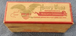Antike HENRY WENZ Patronen BOX, WWII, Adler - SCHOKOLADE Militär BOSTON MA - Bild 1 von 11